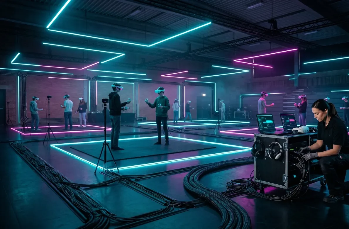 Installation FlashVR mobile dans une salle d'école